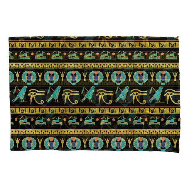 Egyptian  Ornament Symbols Pattern Pillowcase (Front)