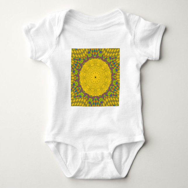 Egyptian Pattern Art Print Baby Bodysuit (Front)