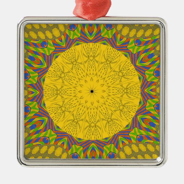 Egyptian Pattern Art Print Metal Ornament (Front)