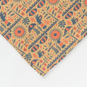 Egyptian Pattern fleece throw blankets