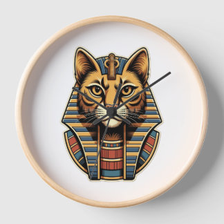 Egyptian Pharaoh Cat Wall Clock