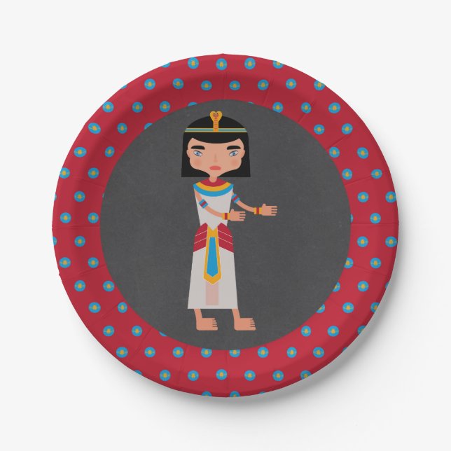 Egyptian pharaoh dance kids birthday Party Paper Plate (Front)
