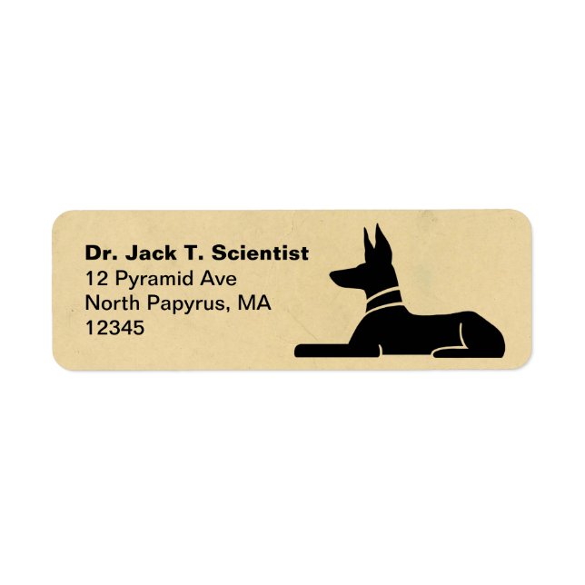 Egyptian Pharaoh Hound Hieroglyph Adresse de retou (Devant)