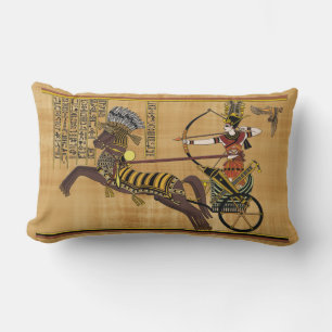 Egyptian Pharaoh Ramesses II & Chariot at Kadesh Lumbar Pillow