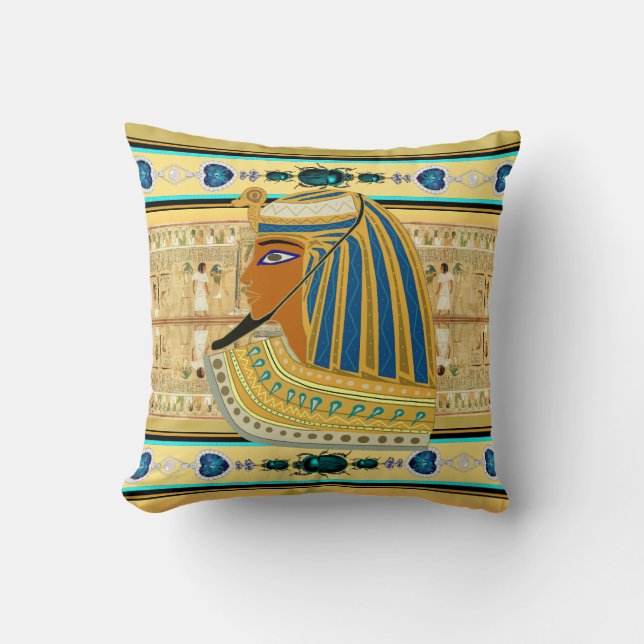 Egyptian Pharaoh Throw Pillow (Front)