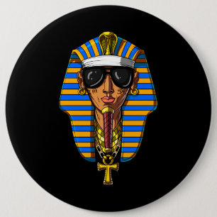 Egyptian Pharaoh Tutankhamon Gangsta King Tut 6 Inch Round Button