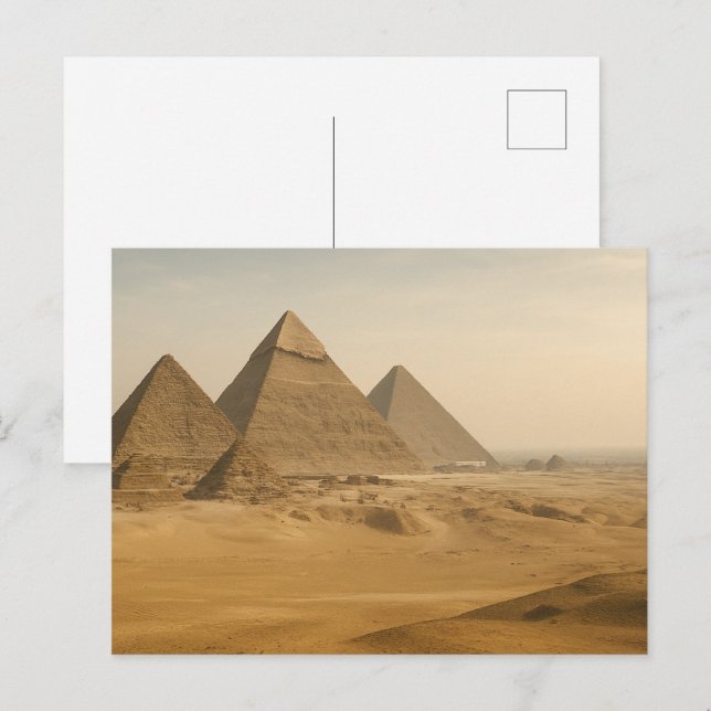 Egyptian Postcard Giza Pyramids Desert View (Front/Back)