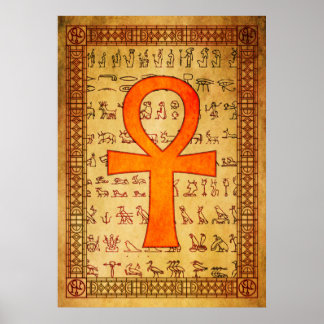 Egyptian Poster - Ankh Cross