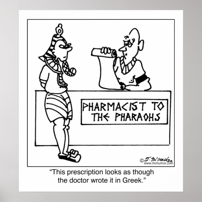 Egyptian Prescription Written In Poster (Front)