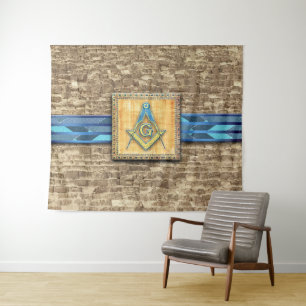 Egyptian Pyramid Square Compass Tapestry