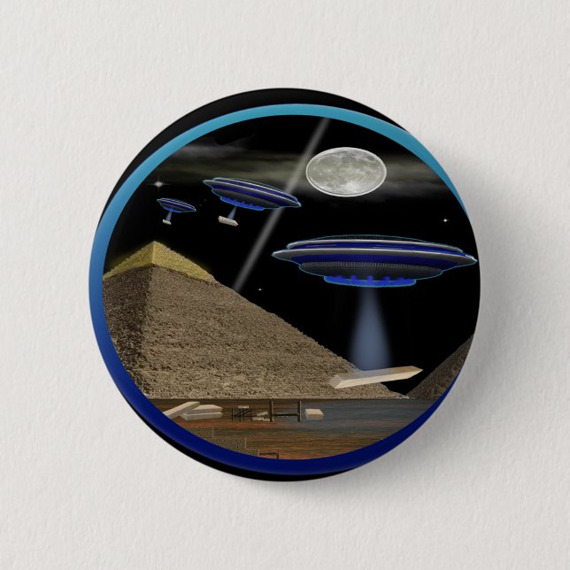 Egyptian pyramids 2 inch round button (Front)