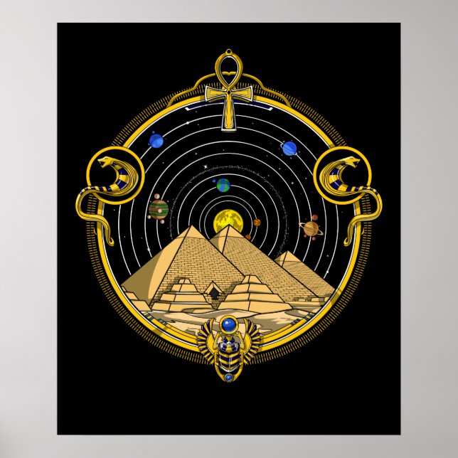 Egyptian Pyramids Astronomy Poster (Front)