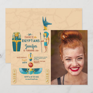 Egyptian Pyramids Birthday Pharaohs Photo Invitation