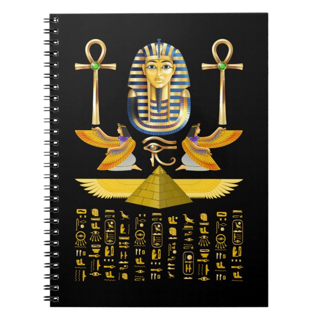 Egyptian Pyramids King Tut Pharaoh Tutankhamun Notebook (Front)