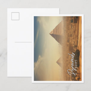 Egyptian Pyramids of Giza at sunset Cairo Egypt Postcard