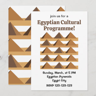 Egyptian Pyramids Pattern Cultural Programme  Invitation