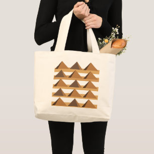 Egyptian Pyramids Pattern Large Tote Bag