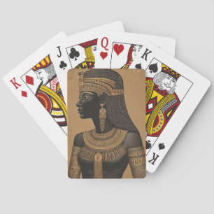 Egyptian Queen. Black and Gold. Playing Cards