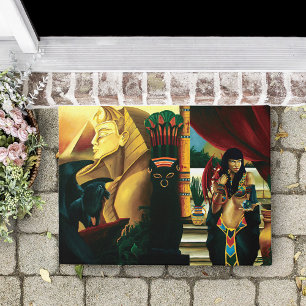 Egyptian Queen Cat Dragon Doormat
