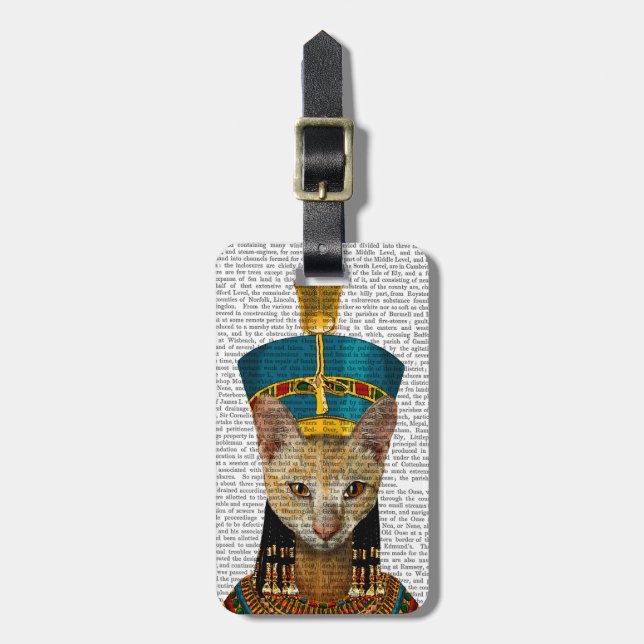 Egyptian Queen Cat Luggage Tag (Front Vertical)