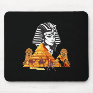 Egyptian Queen Cleopatra Head Pyramid Ancient Egyp Mouse Pad