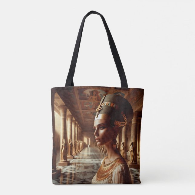 Egyptian Queen Majestic Art: Ancient Royalty Gold Tote Bag (Back)