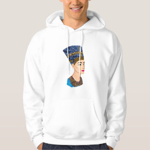 egyptian queen nefertiti mens hooded sweatshirt