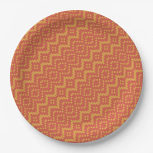 Egyptian Red and Yellow Tribal Paper Plate