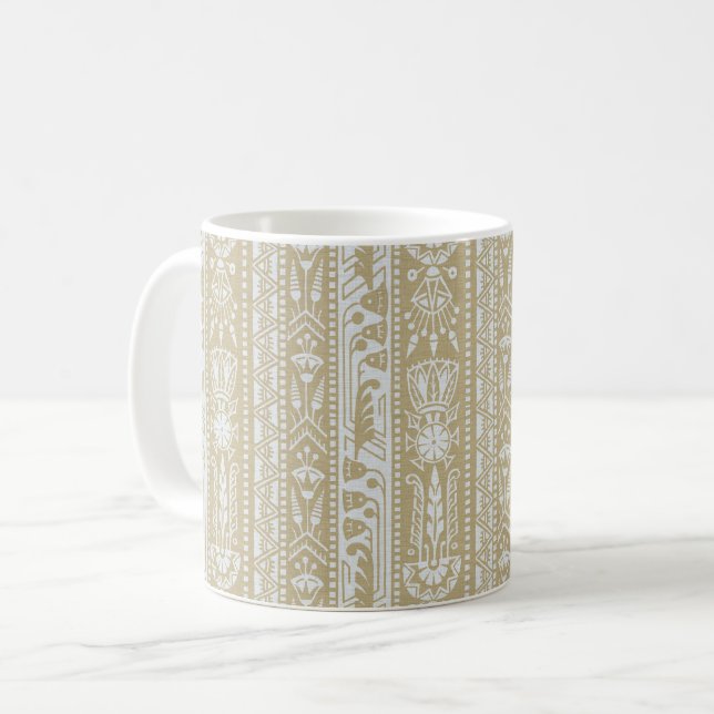 Egyptian Revival Stripes, Golden Sand Coffee Mug (Front Left)