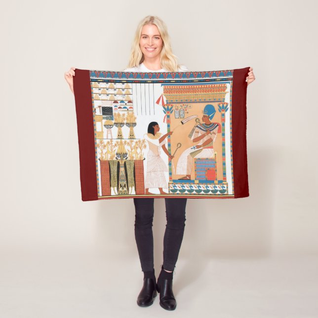 Egyptian Royal Design Fleece Blanket (In Situ)