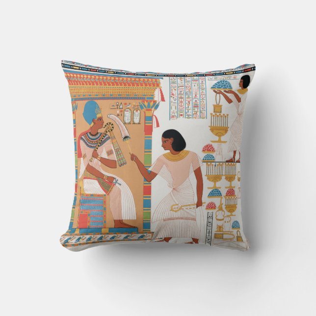 Egyptian Royal Design Throw Pillow (Front)