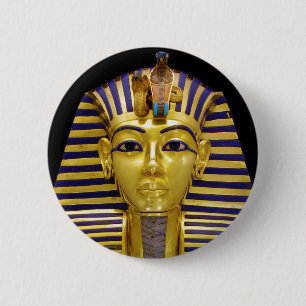 Egyptian Royal Golden Mask 2 Inch Round Button