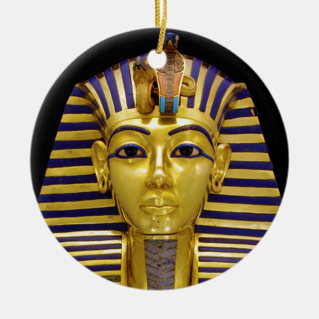 Egyptian Royal Golden Mask Ceramic Ornament (Front)