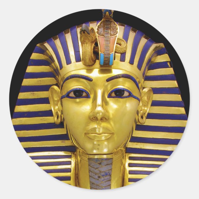 Egyptian Royal Golden Mask Classic Round Sticker (Front)