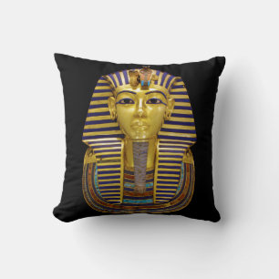 Egyptian Royal Golden Mask Throw Pillow