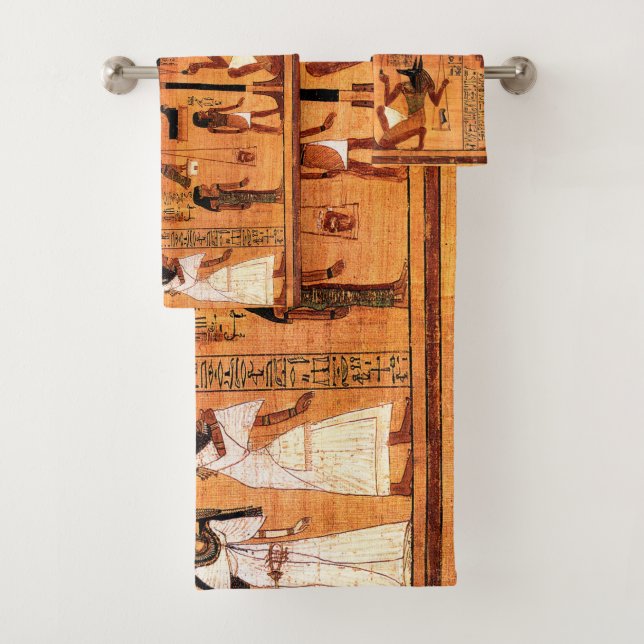 Egyptian Royal Papyrus Bath Towel Set (Insitu)