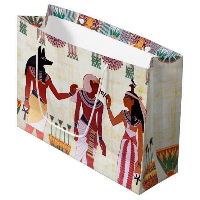 Egyptian Royal Papyrus Large Gift Bag (Front Angled)