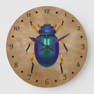 Egyptian Sands Scarab Beetle Large Clock