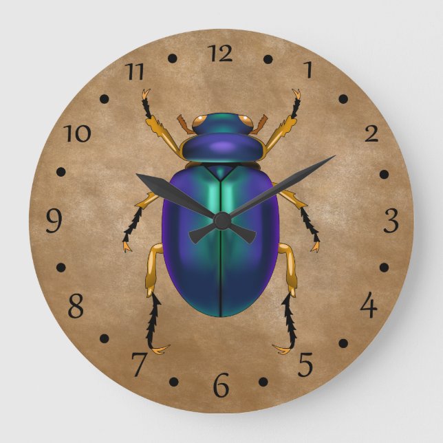 Egyptian Sands Scarab Beetle Large Clock (Front)