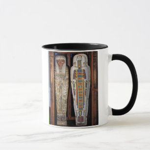Egyptian sarcophagus covered with hieroglyphics (p mug
