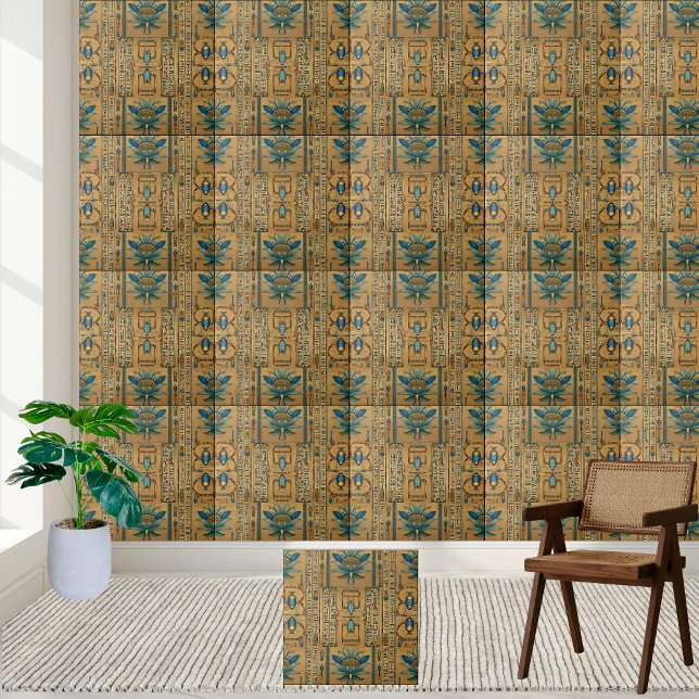 Egyptian Scarab and Lotus Tile (Egyptian Scarab and Lotus Tile)