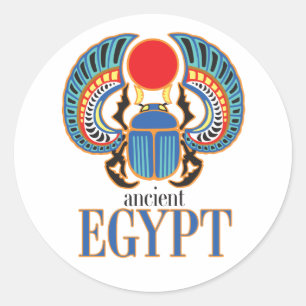 Egyptian scarab beetle. Ancient Egypt Classic Round Sticker