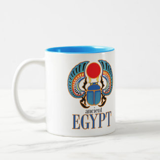 Egyptian scarab beetle. Ancient Egypt Two-Tone Coffee Mug