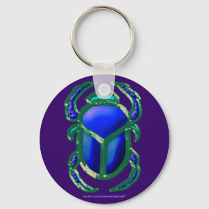 EGYPTIAN SCARAB BEETLE Art Zipper-pull Keychain