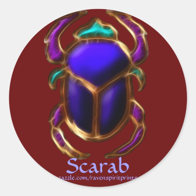EGYPTIAN SCARAB BEETLE Collection Classic Round Sticker (Front)