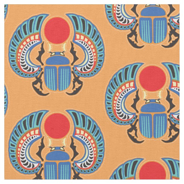 Egyptian scarab beetle fabric (Close Up)