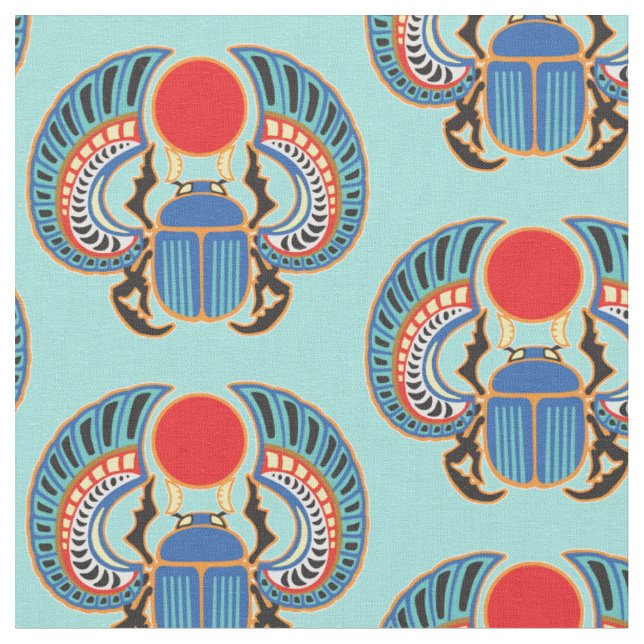 Egyptian scarab beetle fabric (Close Up)