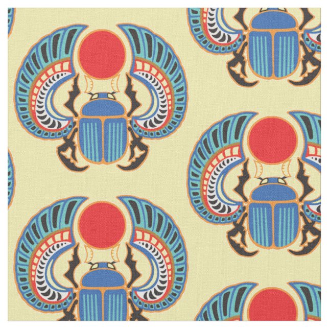 Egyptian scarab beetle fabric (Close Up)