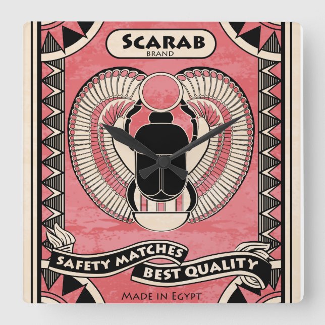 Egyptian Scarab Beetle Matchbox Art Clock (Front)
