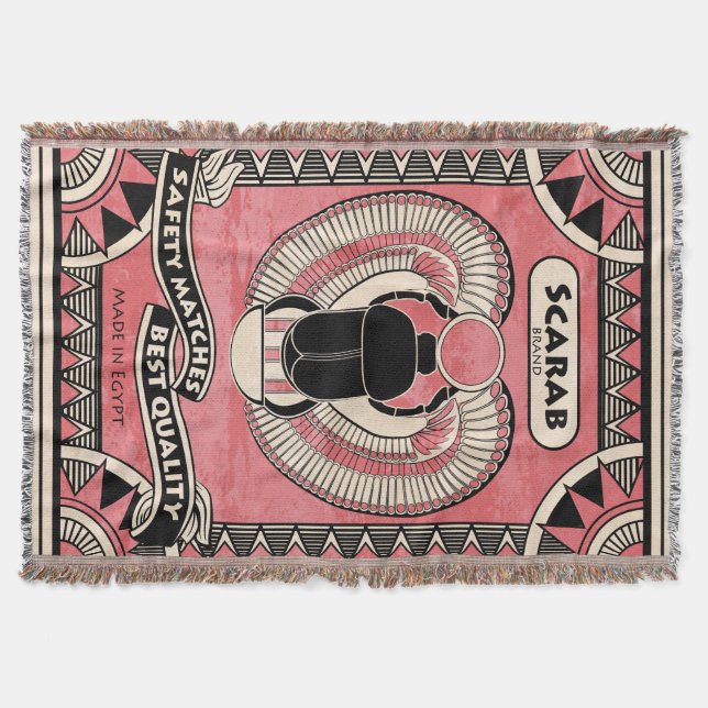Egyptian Scarab Beetle Matchbox Throw (Front)